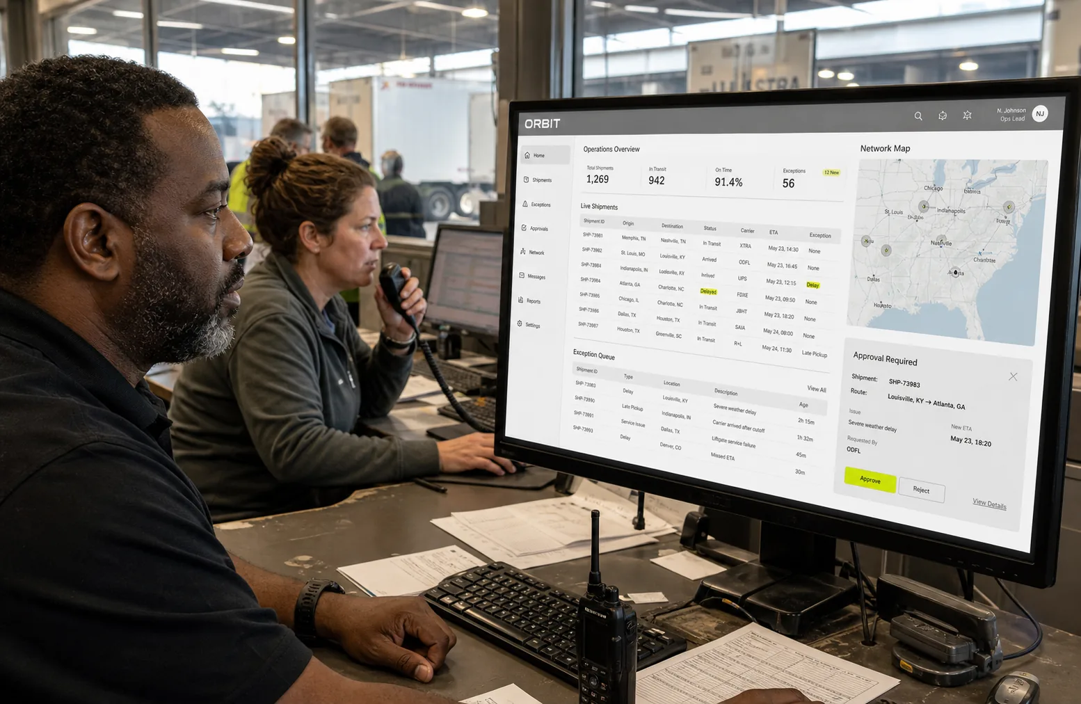 Operations team using the ORBIT agent operations dashboard